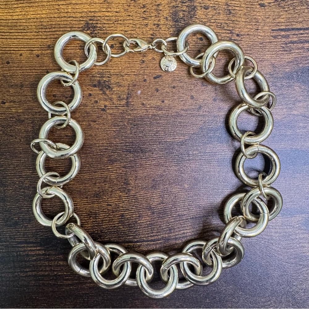 J. Crew Big Links Chain Necklace Gold Tone Chunky Bold